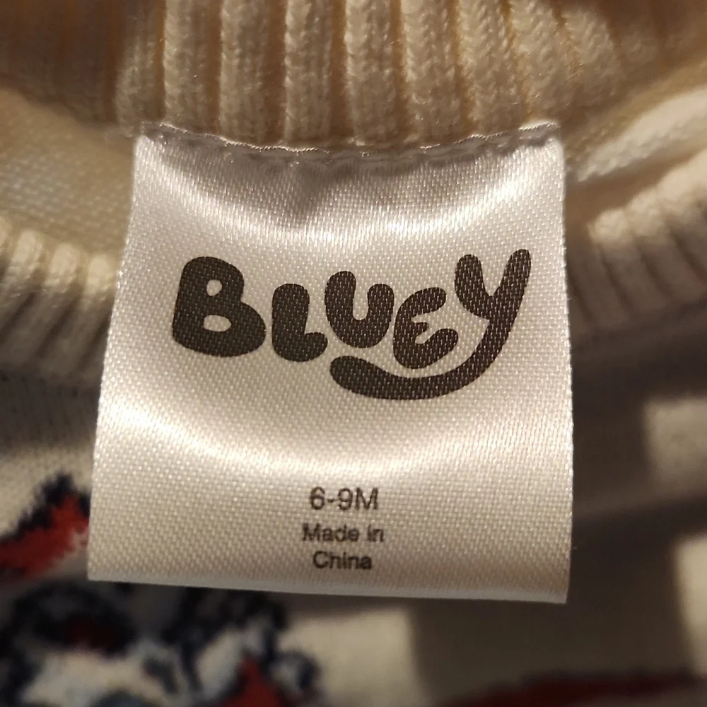 Bluey, Baby 6months, Christmas Holiday, Festive Sweater and Pajama Bundle